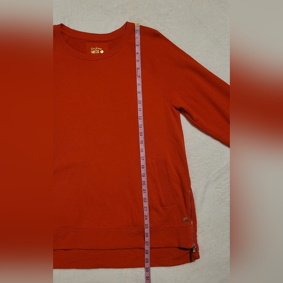 ​Lilly Pulitzer Luxletic Beach Comber Pullover Ruby Red Gold Zips Size XL - Picture 11 of 15